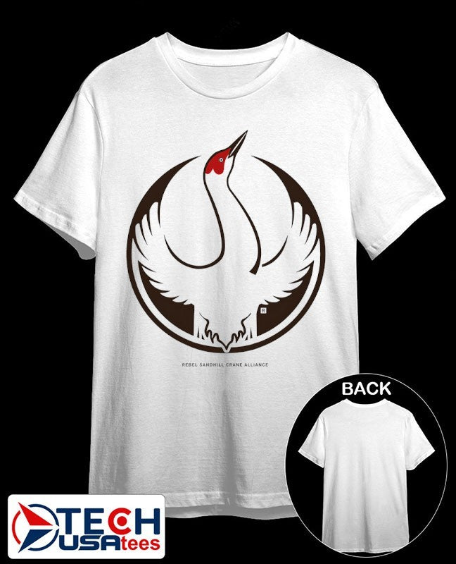 Rebel Sandhill Crane Alliance logo shirt