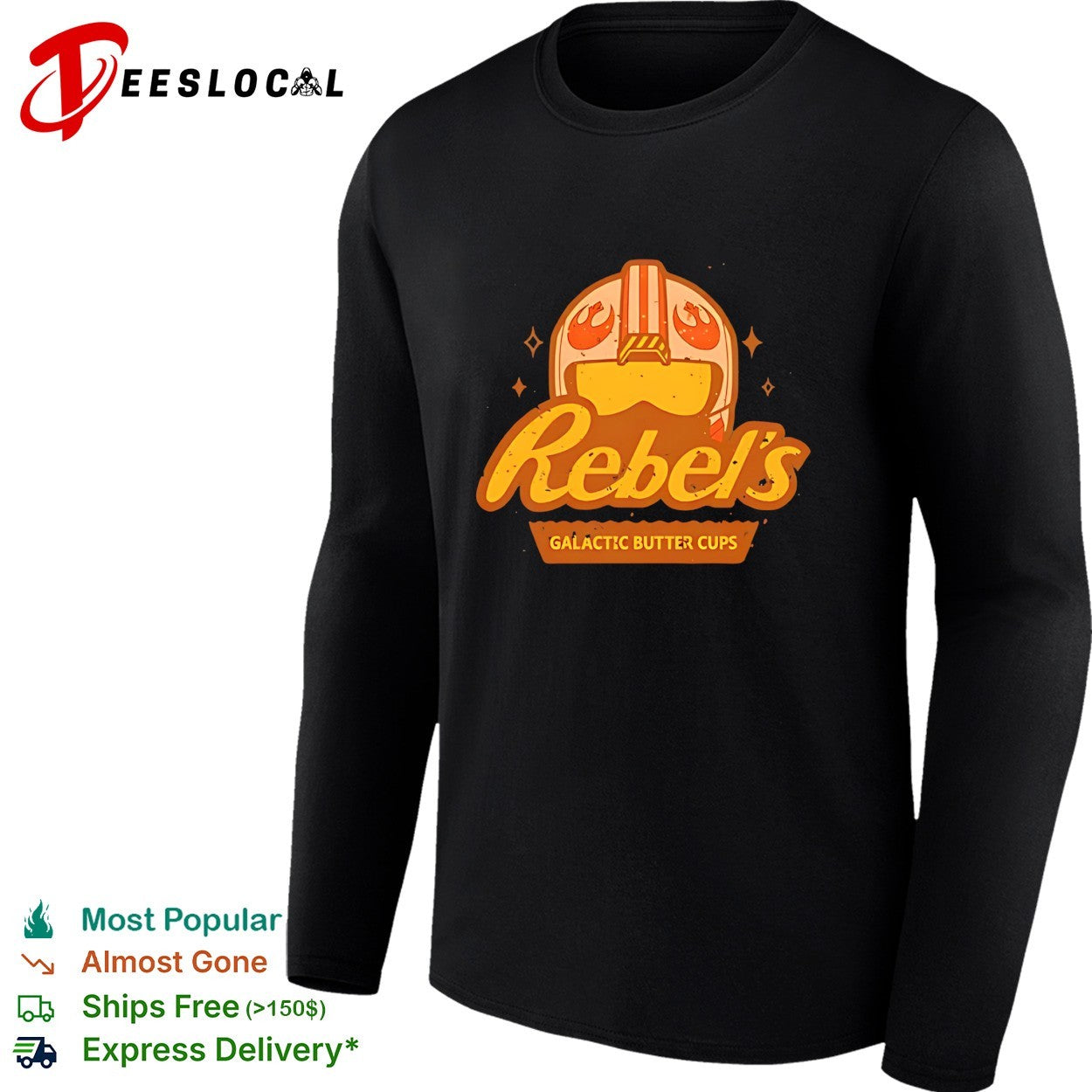 Rebel’s Galactic Butter Cups Star Wars Pilot Helmet Parody shirt