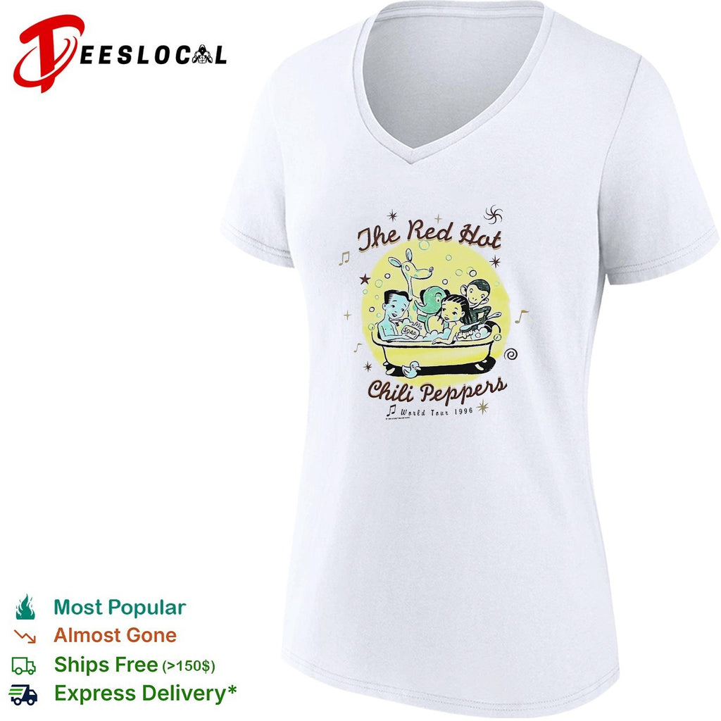 Red Hot Chili Peppers world tour 1990 hot tub poster shirt