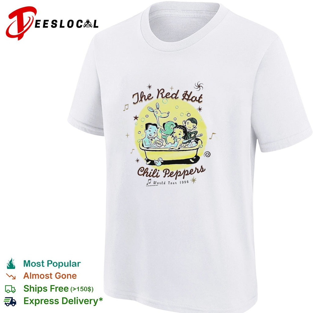 Red Hot Chili Peppers world tour 1990 hot tub poster shirt