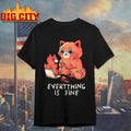 Red Pand Everything Is Fine-Mens Shirt