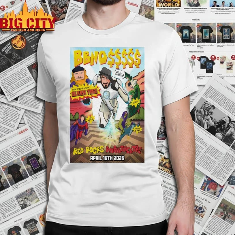 Red Rocks Amphitheatre 2026 bbno$ w Special Guest Oliver Tree Poster shirt