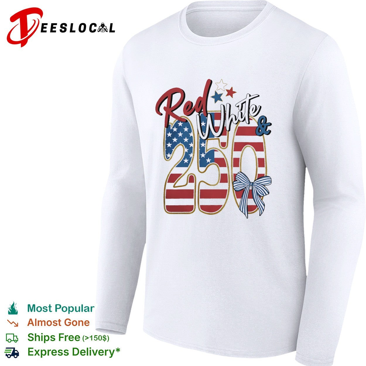 Red White and 250 USA Flag Patriotic Independence Day Fourth of July Celebration shirt