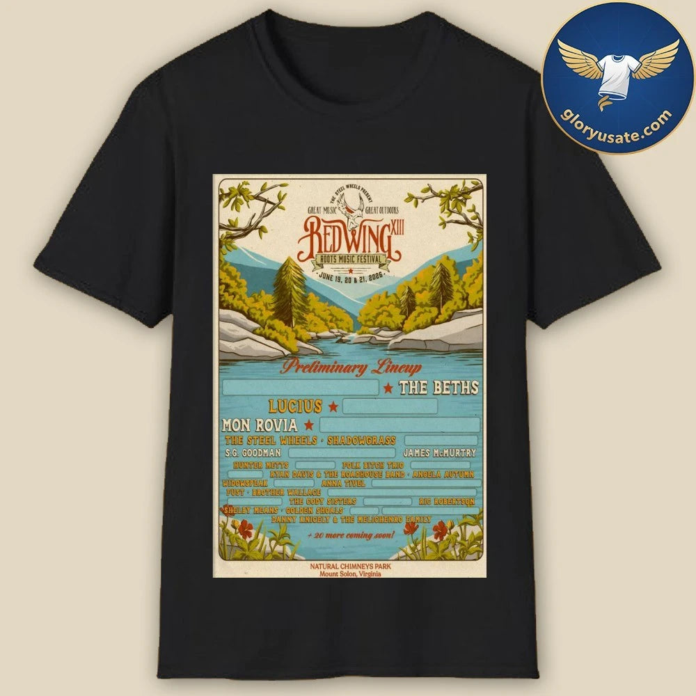 Red Wing Roots Music Festival 6-19 6-21-2026 Mount Solon VA Poster Shirt