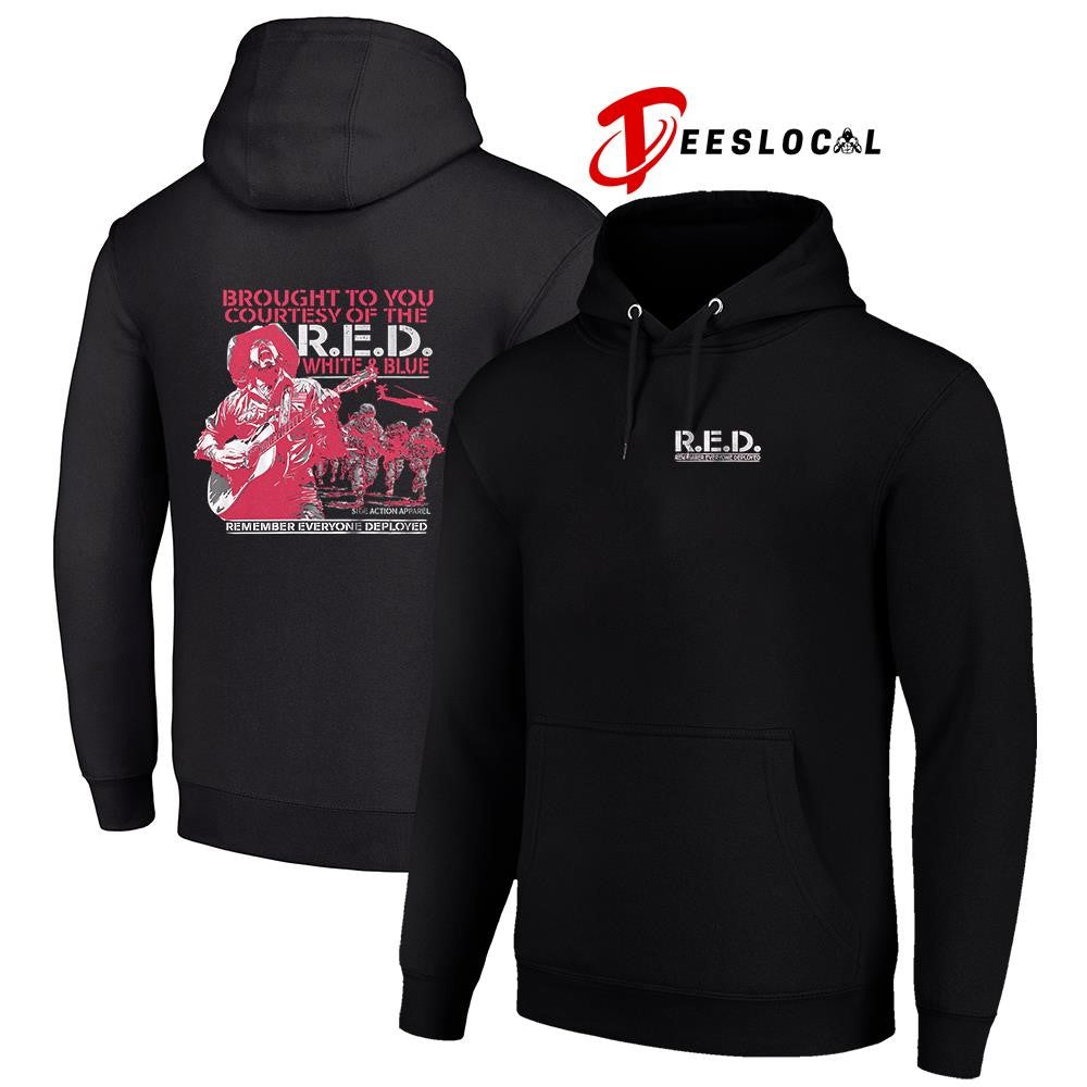Remember Everyone Deployed brought to you courtesy of the red white and blue graphic shirt