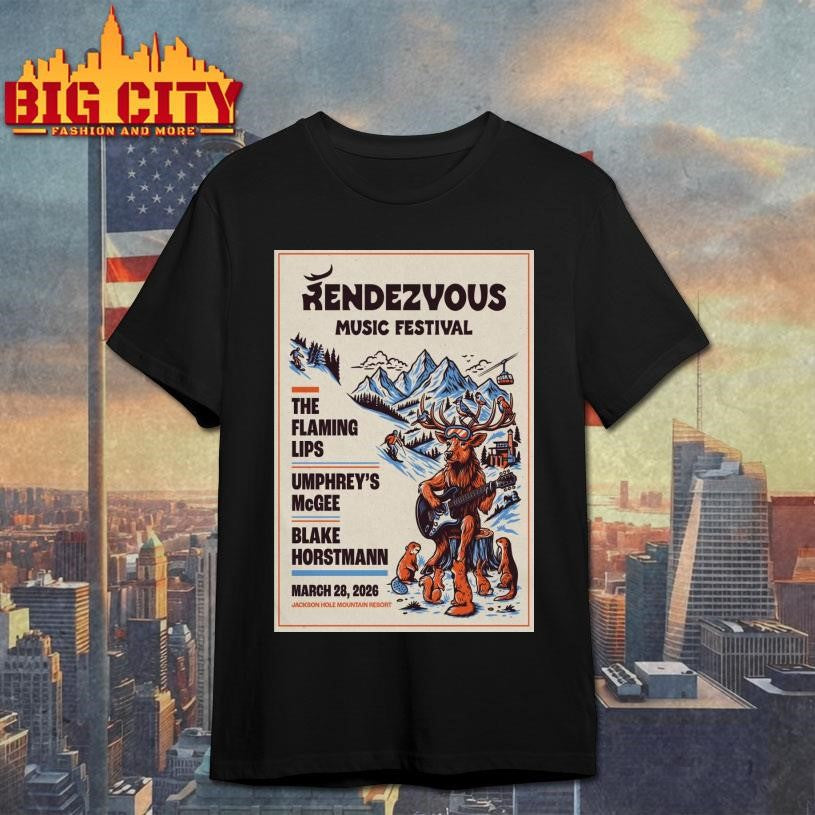 Rendezvous Music Festival 3.28.2026 Teton Village WY Poster Shirt