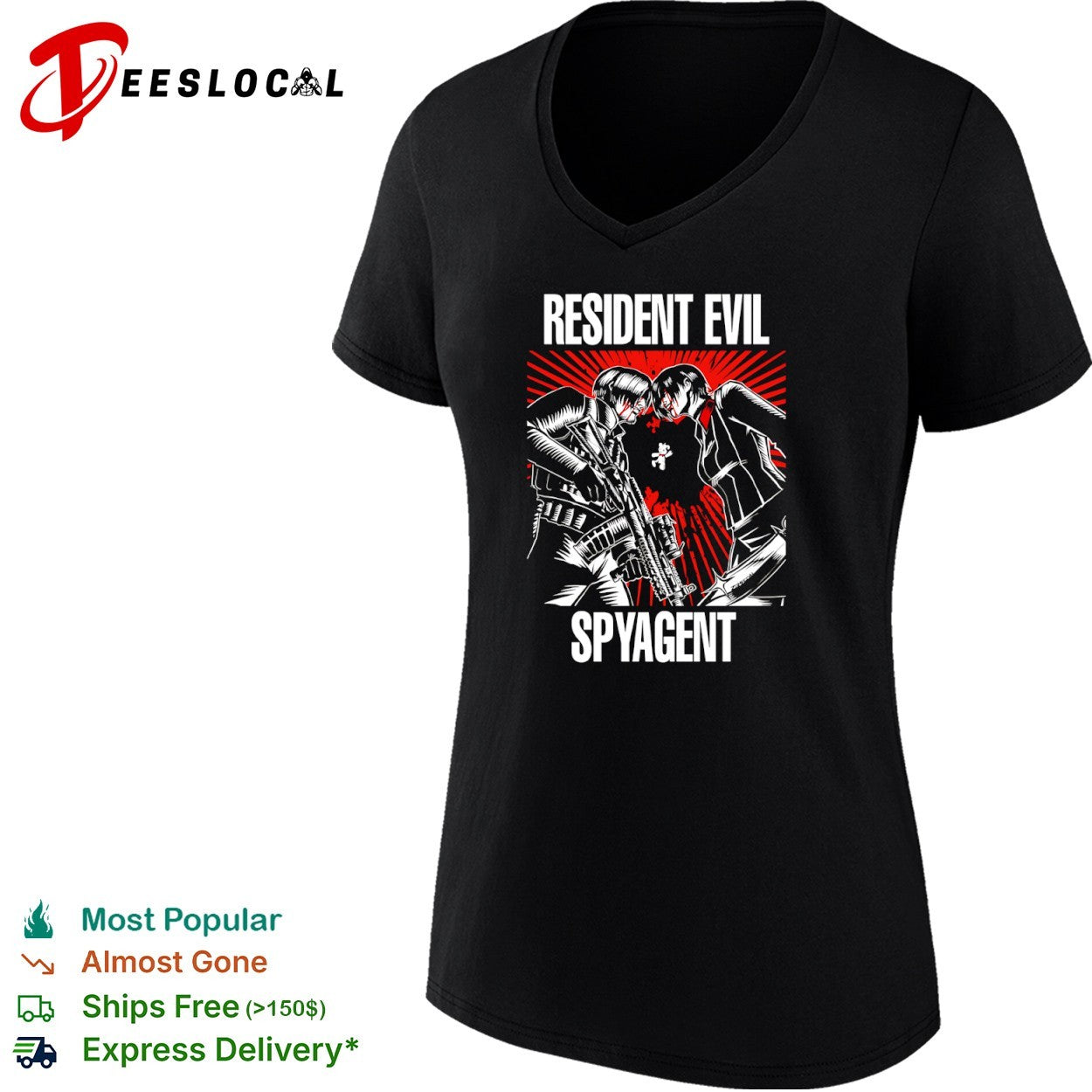 Resident Evil Spyagent Leon Kennedy Ada Wong shirt
