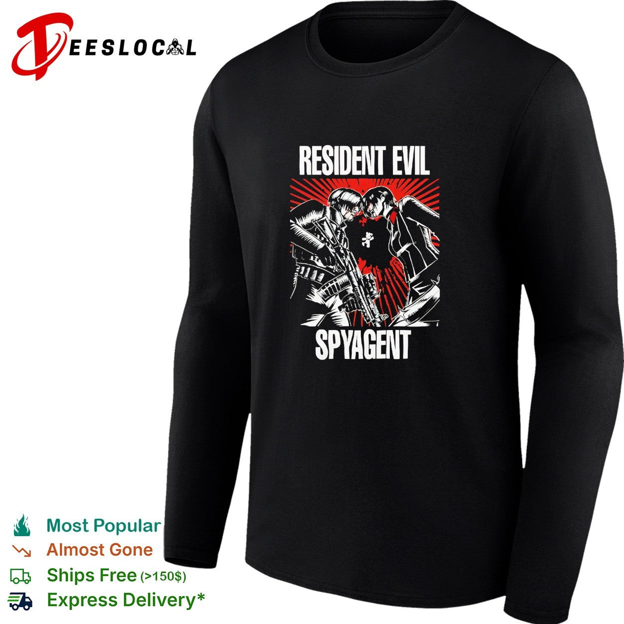 Resident Evil Spyagent Leon S Kennedy and Ada Wong Parody Illustration shirt