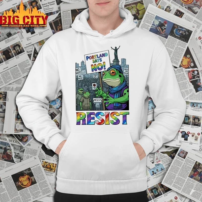 Resist Portland Frog Says No I Stand With Frog Anti Fascism Anti Trump shirt