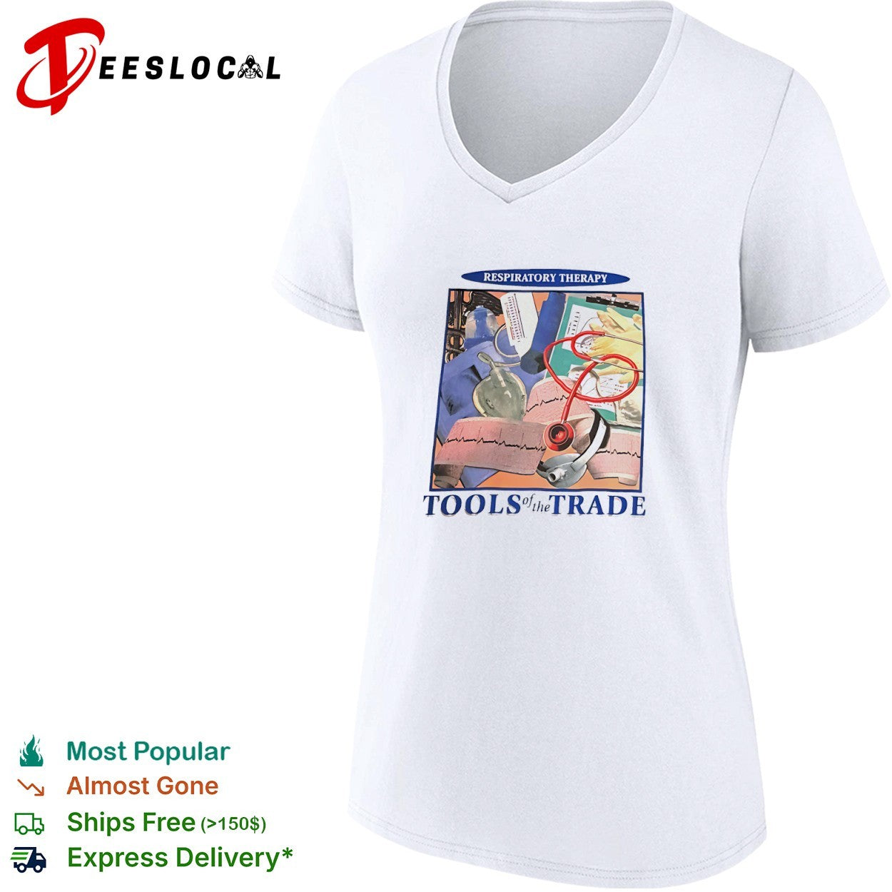 Respiratory Therapy Tools of the Trade Medical Equipment Stethoscope shirt