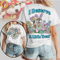 Retro Bunny Flower Power “I Deserve A Little Treat” Shirt