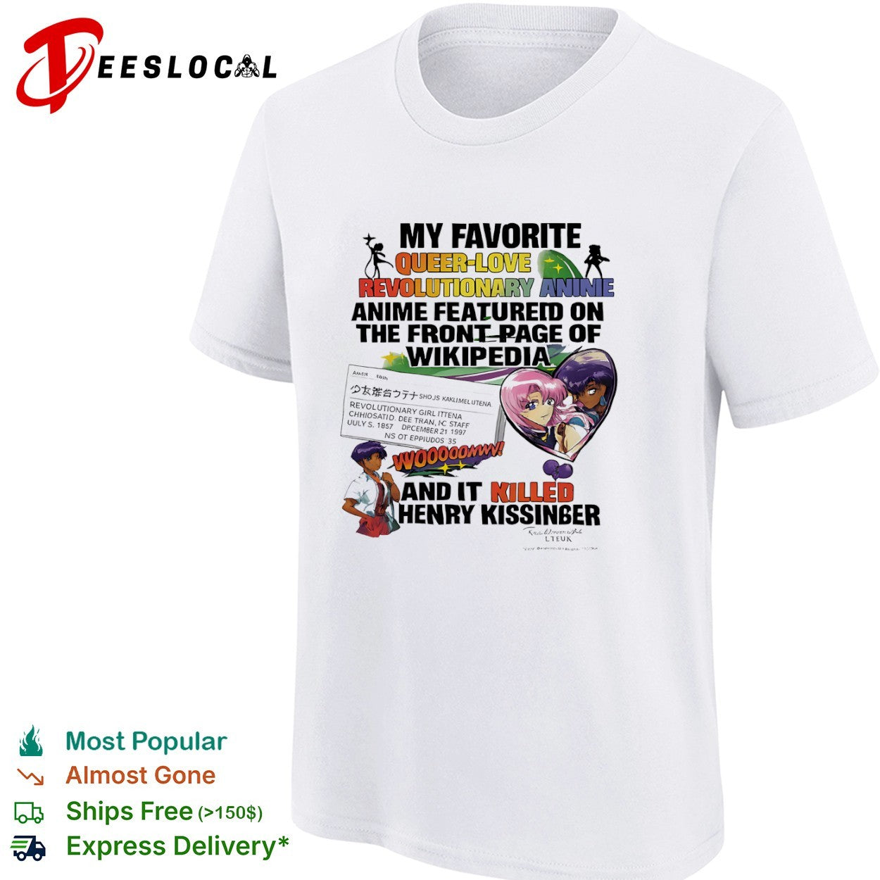 Revolutionary Girl Utena My Favorite Queer Love Anime Featured on Wikipedia shirt