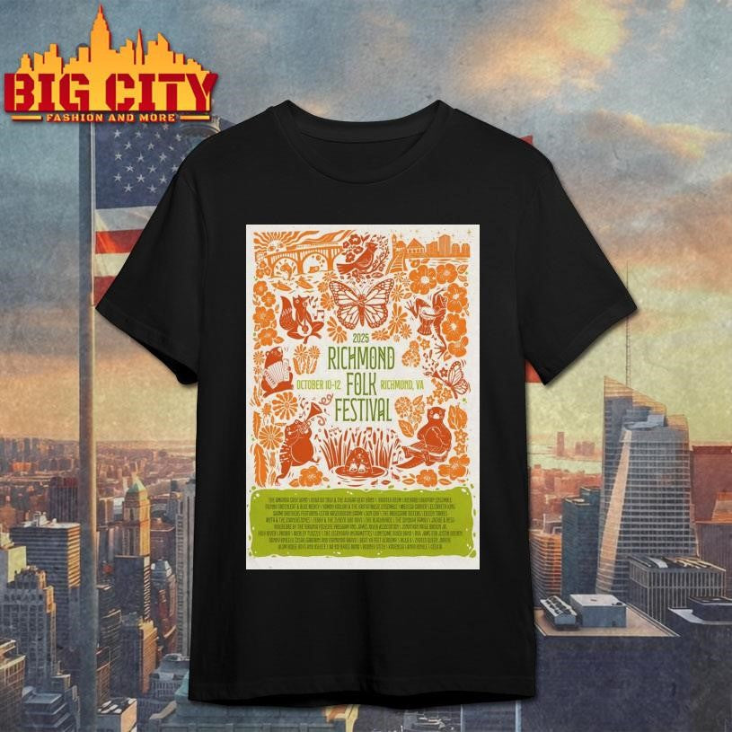 Richmond Folk Festival Oct 10-12 2025 At Brown’s Island in Richmond VA Poster Shirt