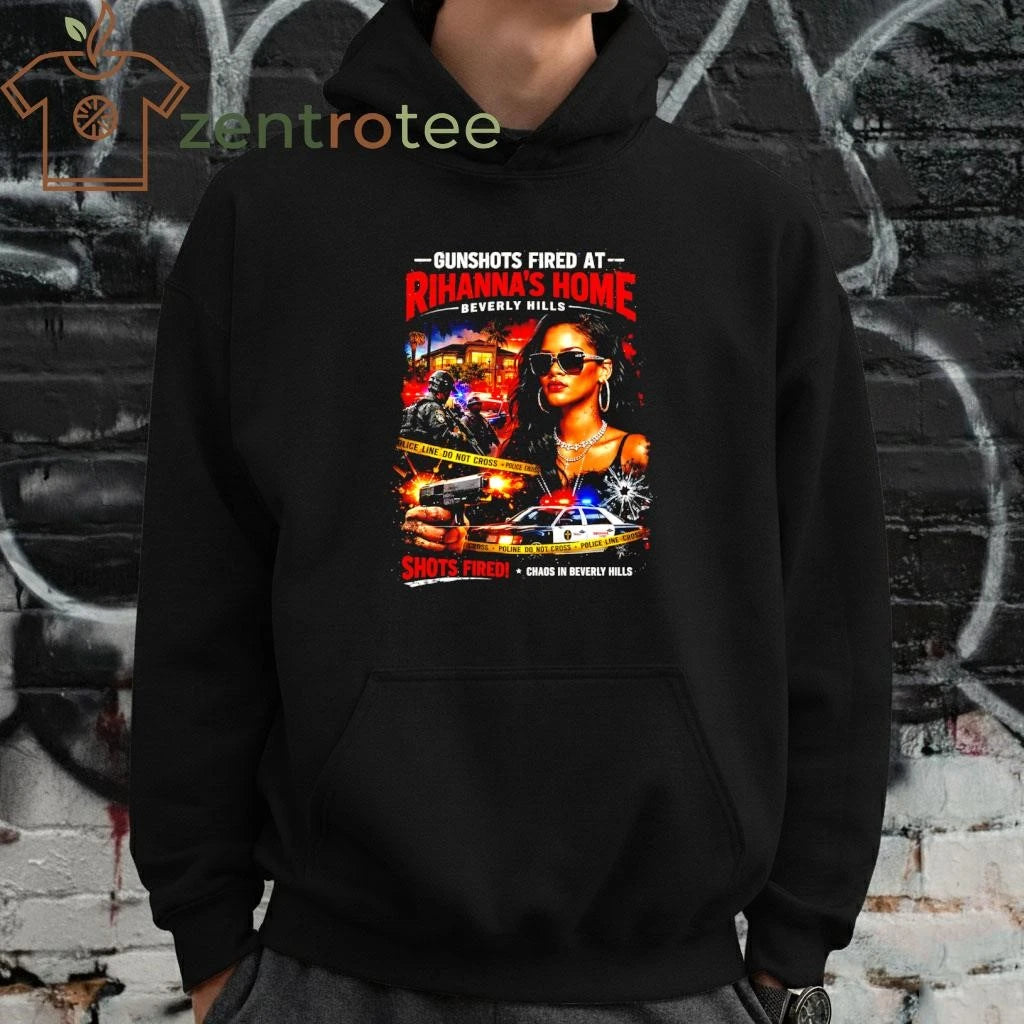 Rihanna Beverly Hills Night Drama Gunshots Fired Streetwear Shirt