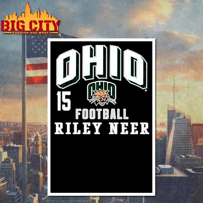 Riley Neer Ohio Bobcats Football NIL Arch Logo Shirt