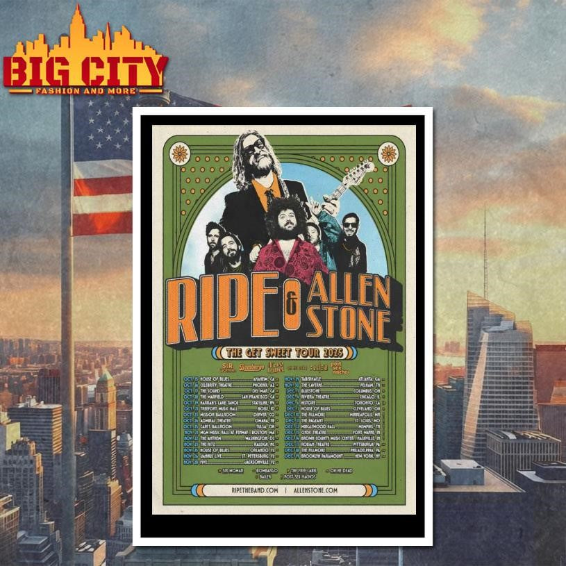 Ripe The Band And Allen Stone The Get Sweet 2025 Tour Poster Shirt