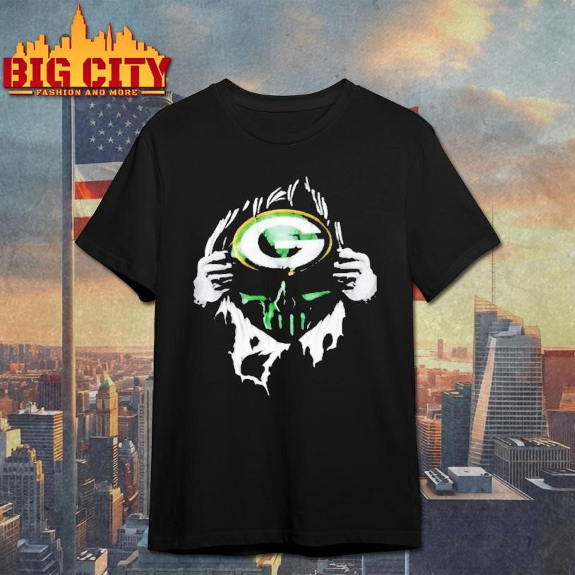 Ripped From The Chest Skull Deep Green Bay Packers Till The Grave Shirt