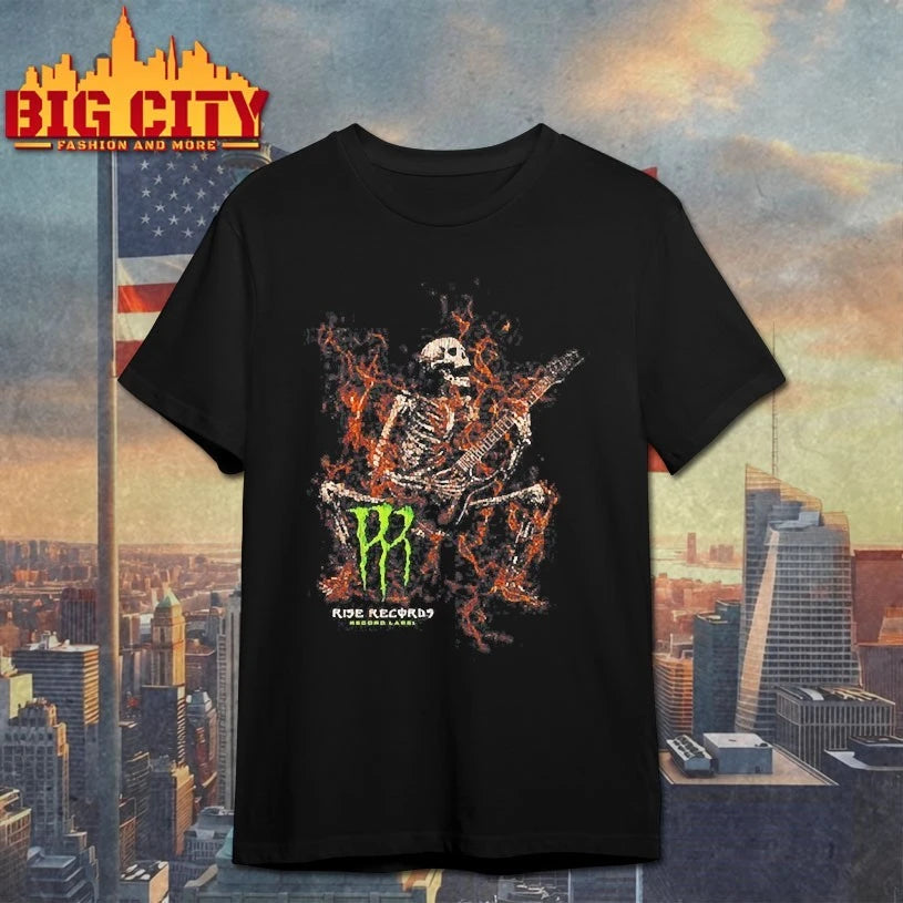 Rise Records Monster Skeleton Black shirts