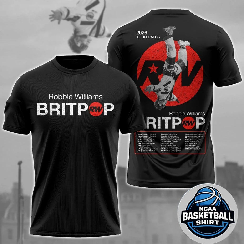 Robbie Williams Britpop Tour 2026 Logo Two Sided Shirt