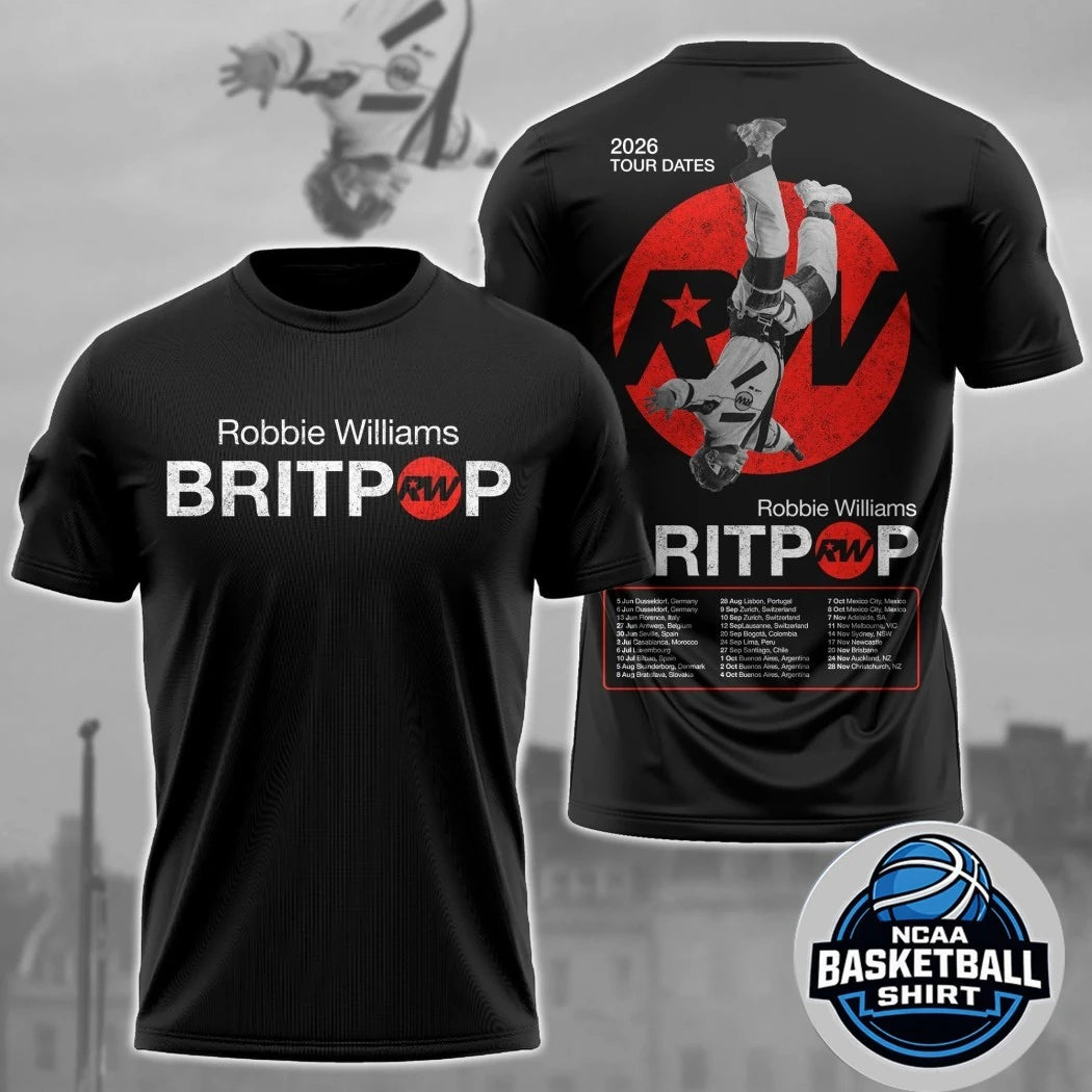 Robbie Williams Britpop Tour 2026 Logo Two Sided Shirt