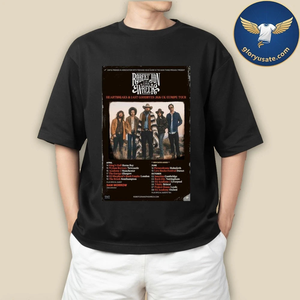 Robert Jon &amp; The Wreck April 2026 UK Tour Poster Shirt