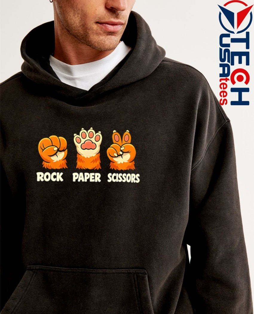 Rock paper scissors cat paw shirt