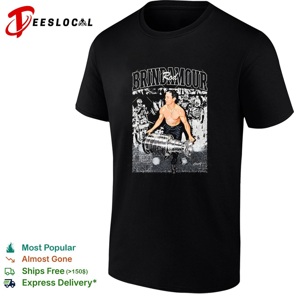 Rod Brind’Amour holding cup Carolina Hurricanes Stanley Cup Champion shirt