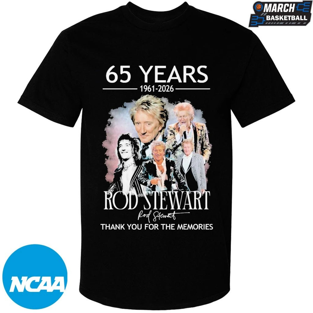 Rod Stewart 65 Years 1961 2026 Thank You For The Memories Signature T-shirts