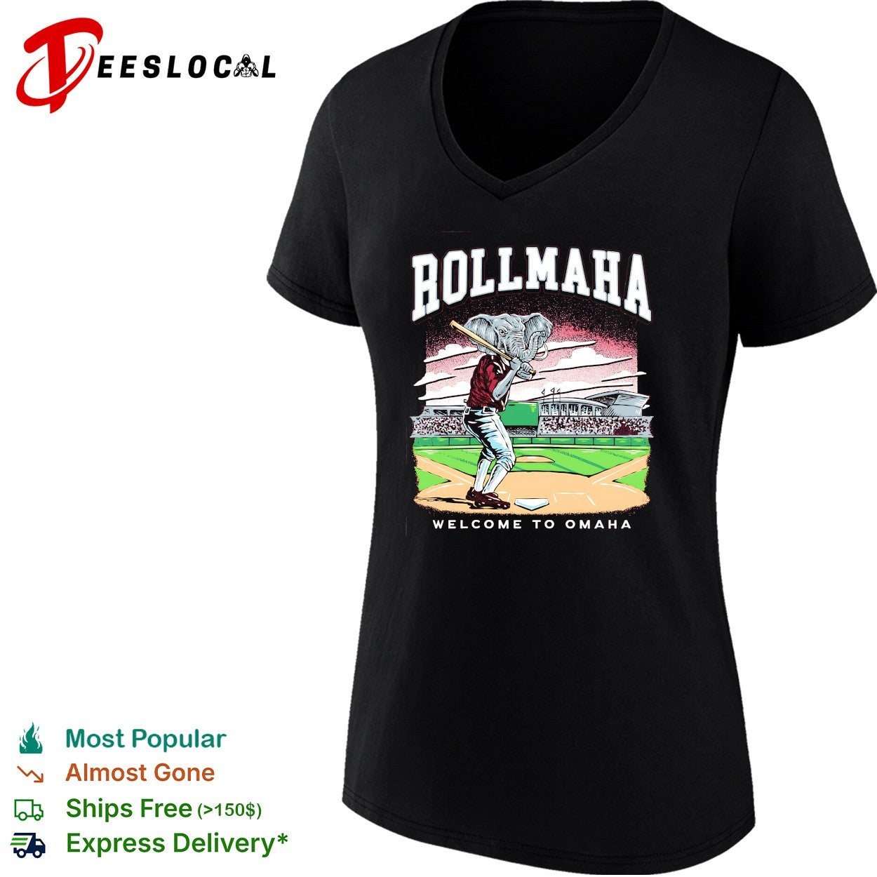Rollmaha Alabama Crimson Tide welcome to Omaha College World Series graphic shirt