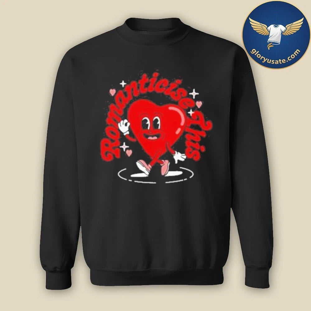Romanticise This Valentine’s Heart Vintage Black T-Shirt