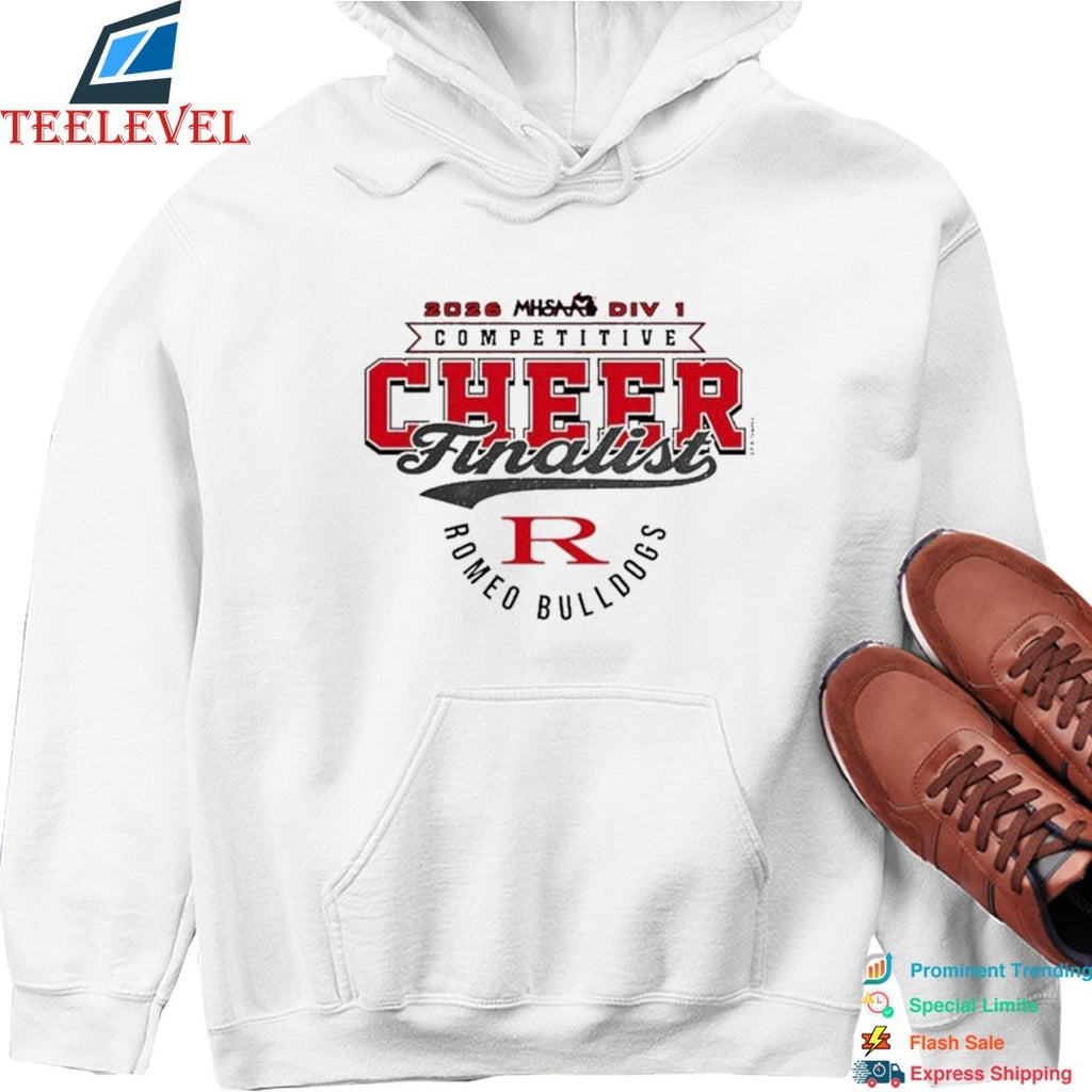 Romeo Bulldogs 2026 MHSAA Cheer D1 Finalist T-shirts