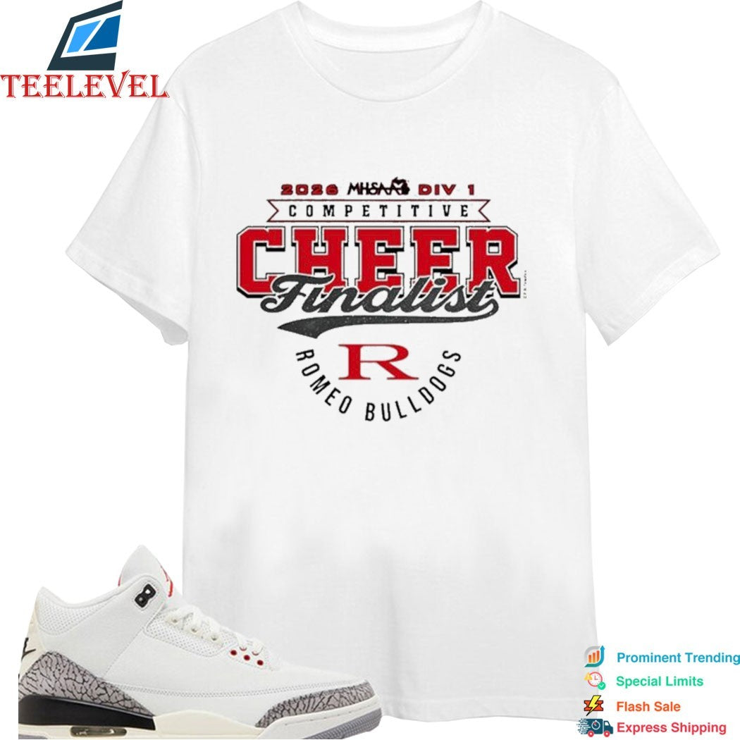 Romeo Bulldogs 2026 MHSAA Cheer D1 Finalist T-shirts