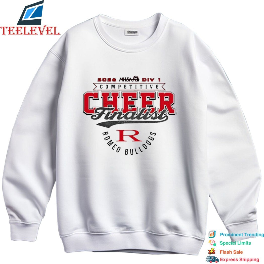 Romeo Bulldogs 2026 MHSAA Cheer D1 Finalist T-shirts