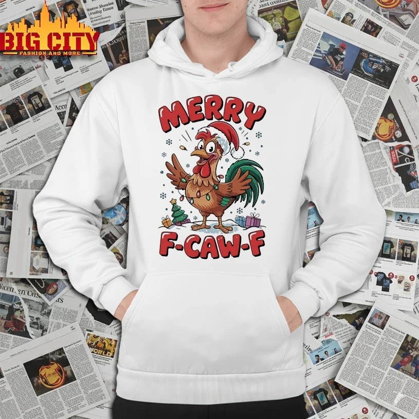 Rooster Merry F-Caw-F Funny Christmas shirt