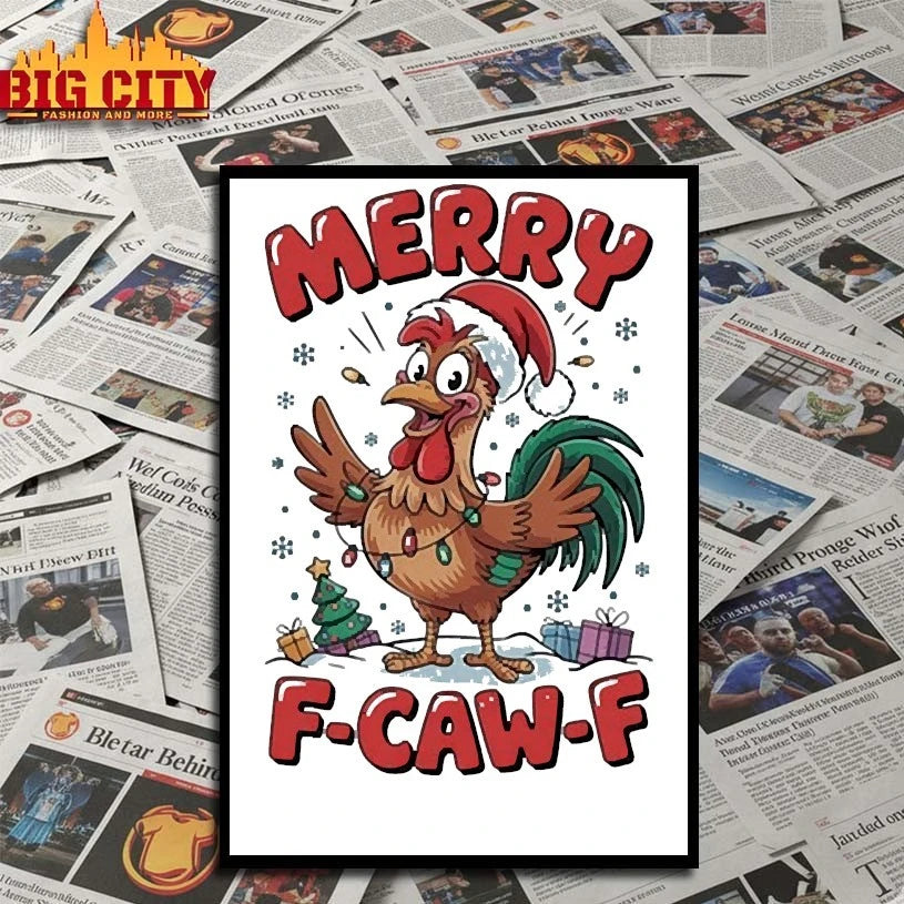Rooster Merry F-Caw-F Funny Christmas shirt