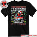Rottweiler wearing Santa hat and scarf Doberman Pinscher Christmas Tree Decorations Dog Lover Xmas Ugly Christmas Sweater Shirt