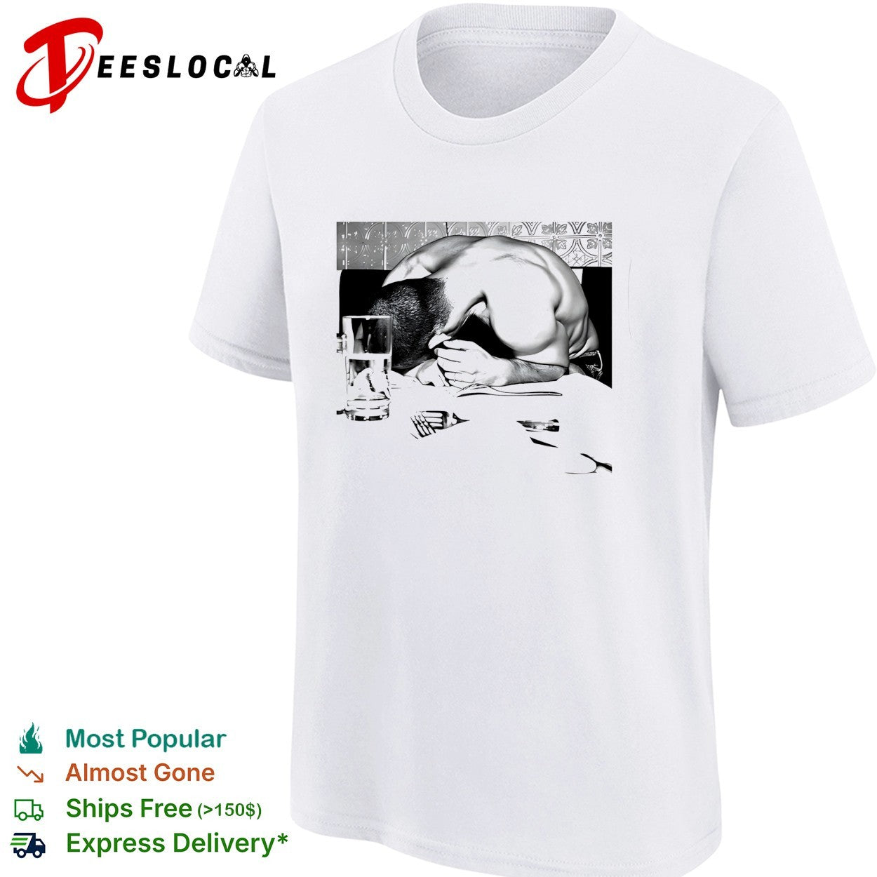 Rough night passed out at dinner table shirt
