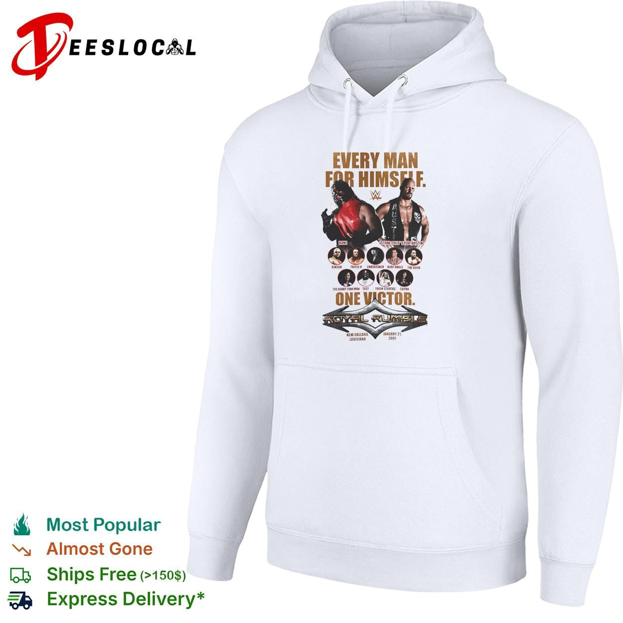Royal Rumble 2001 New Orleans Louisiana Kane Steve Austin shirt