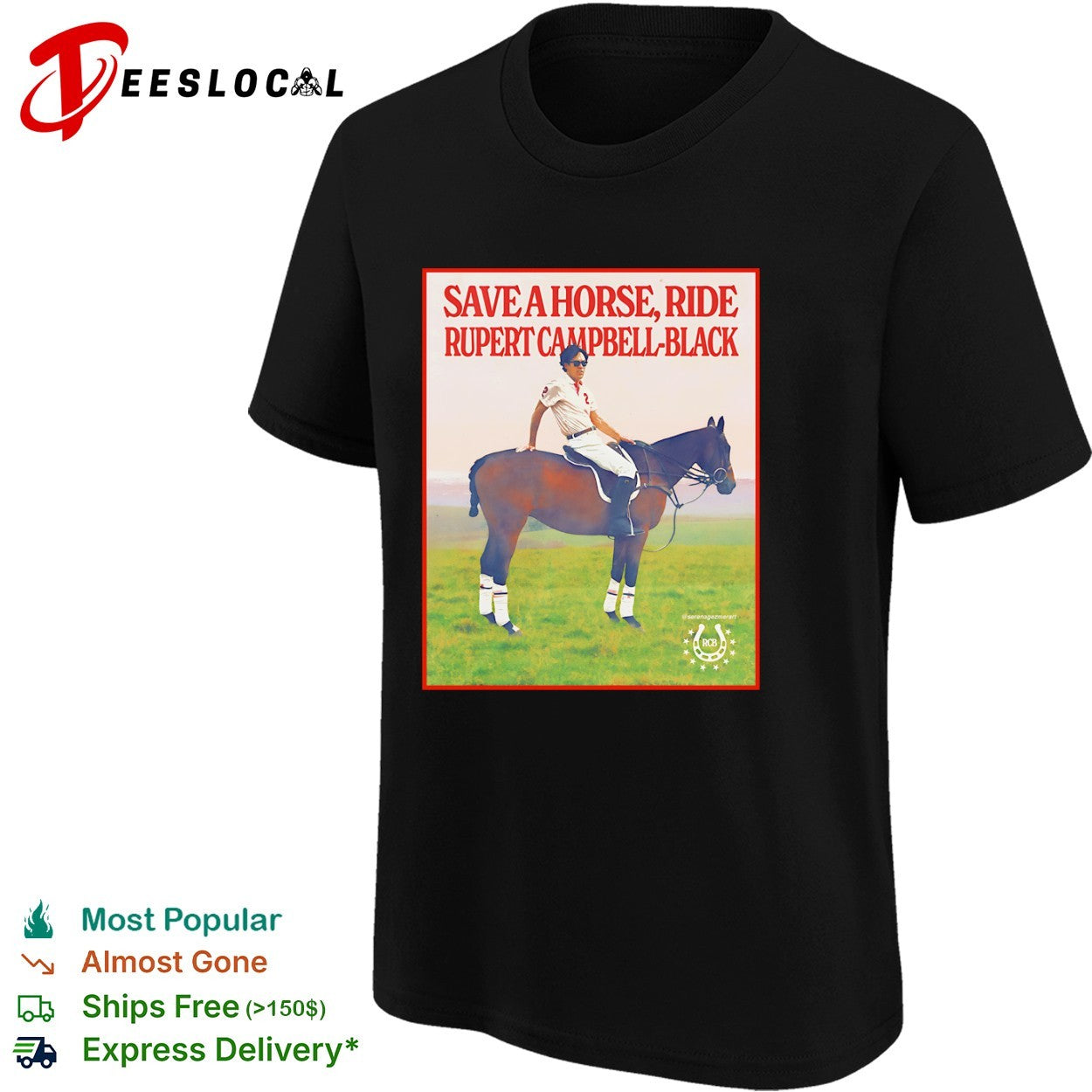 Rupert Campbell Black Rivals TV show save a horse ride polo rider shirt
