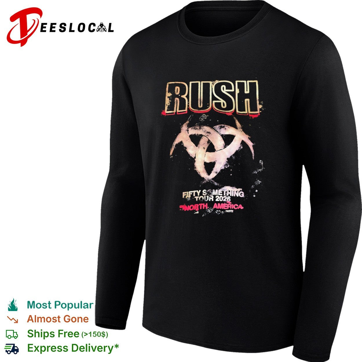 Rush Fifty Something Tour 2026 North America Triquetra logo shirt