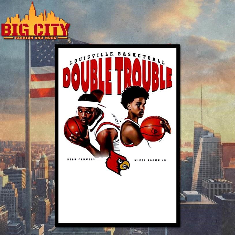 Ryan Conwell and Mikel Brown Jr Louisville Cardinals Double Trouble Shirt