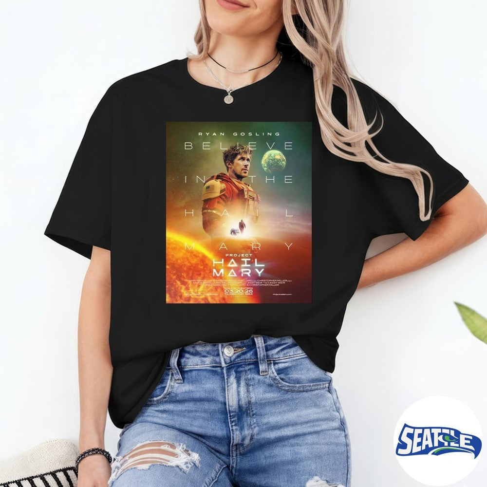 Ryan Gosling Poster For Project Hail Mary In Theaters On March 20 2026 Poster shirt