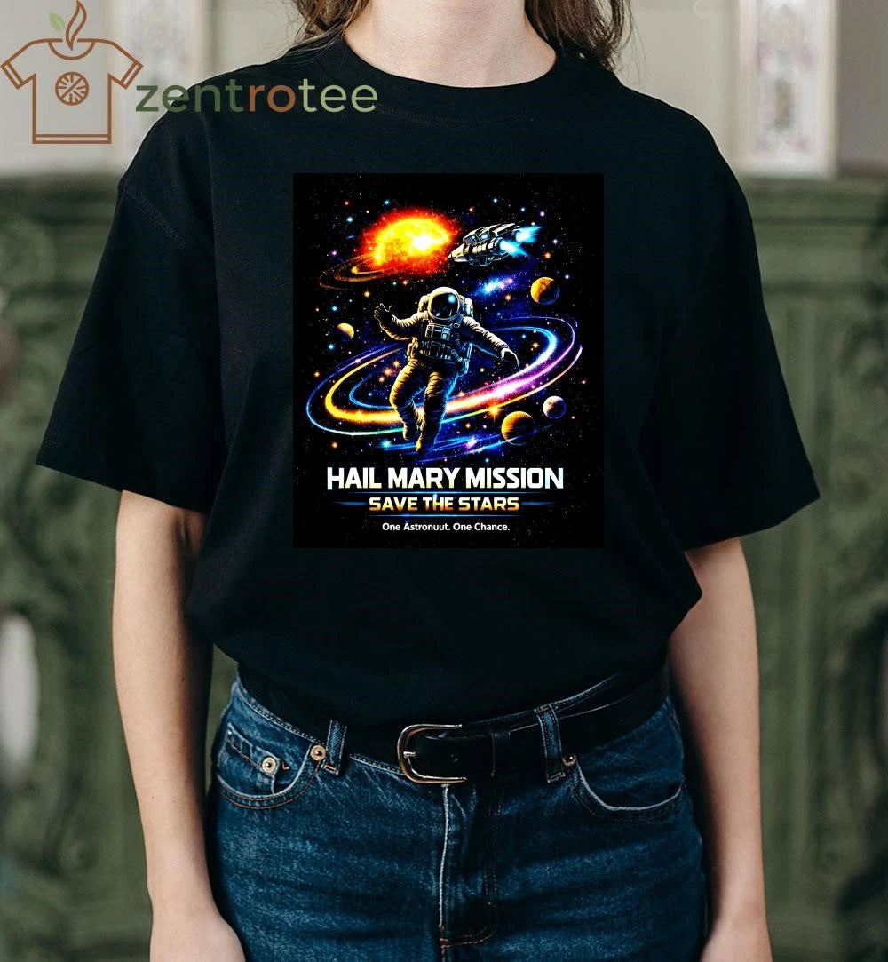 Ryan Gosling Project Hail Mary Mission Save The Stars Sci-Fi Space Graphic T-Shirt