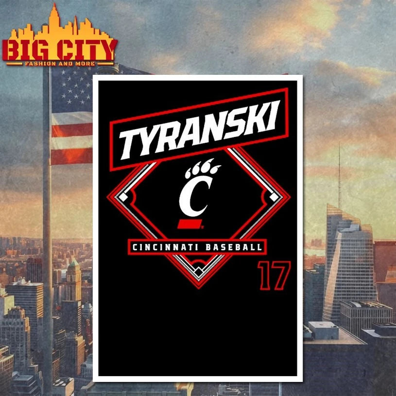 Ryan Tyranski Cincinnati Bearcats Baseball T-shirt