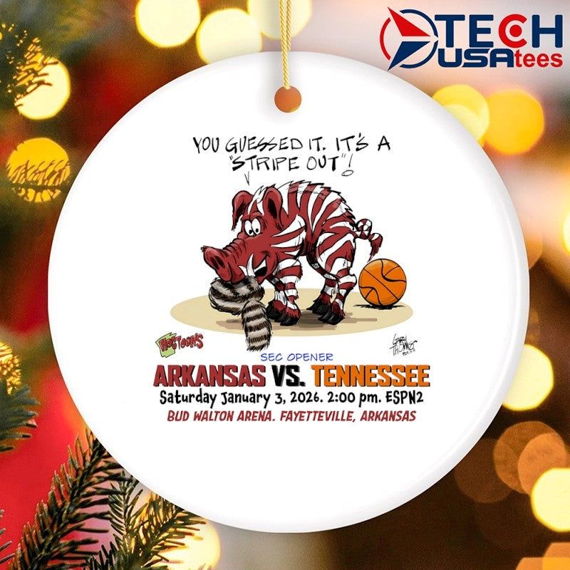 SEC Opener Arkansas vs. Tennessee you guessed it it’s a stripe out shirt
