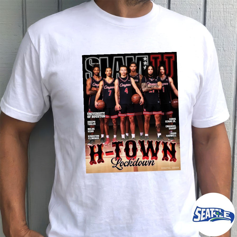 SLAM U Magazine Houston Cougars Men’s Basketball H-Town Lockdown Poster shirt