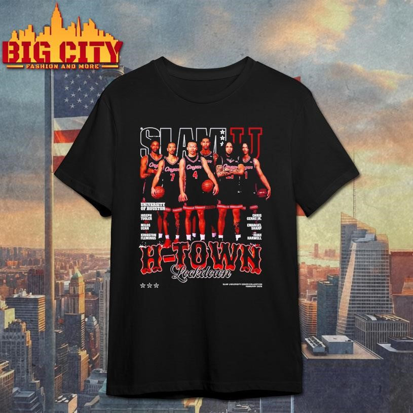 SLAMU 20 Houston Cougars H Town Lockdown Magazine Cover Shirt