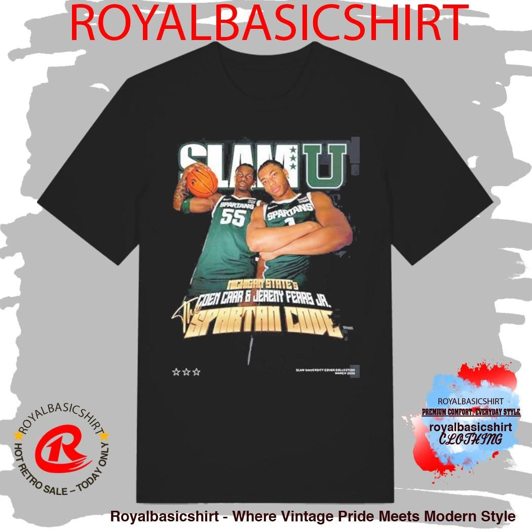 SLAMU Michigan State Spartans Coen Carr And Jeremy Fears Jr The Spartan Code Magazine Cover T-Shirt