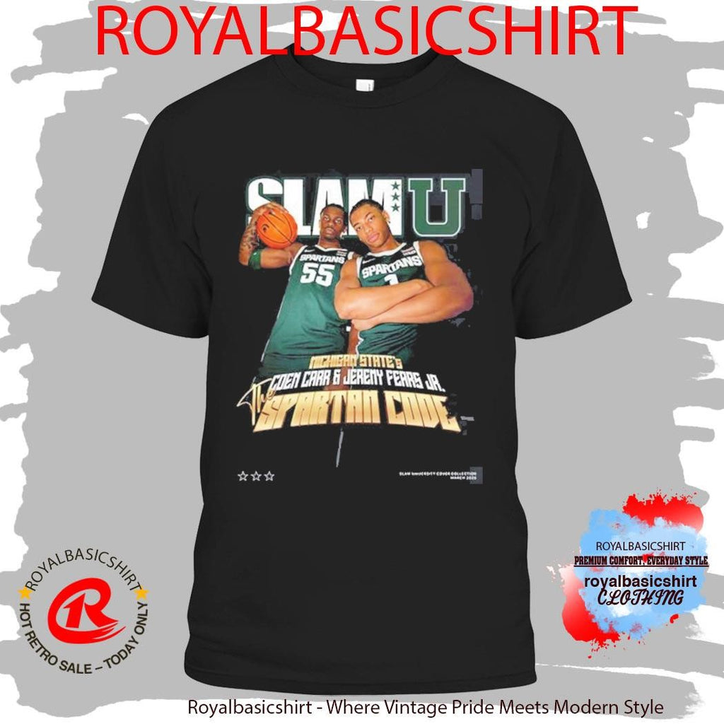 SLAMU Michigan State Spartans Coen Carr And Jeremy Fears Jr The Spartan Code Magazine Cover T-Shirt