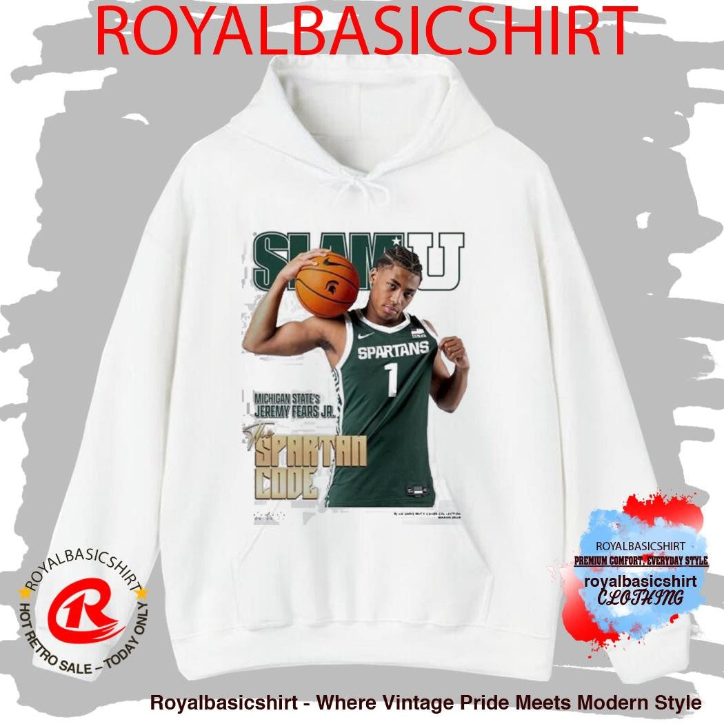 SLAMU Michigan State Spartans Jeremy Fears Jr The Spartan Code Magazine Cover T-Shirt